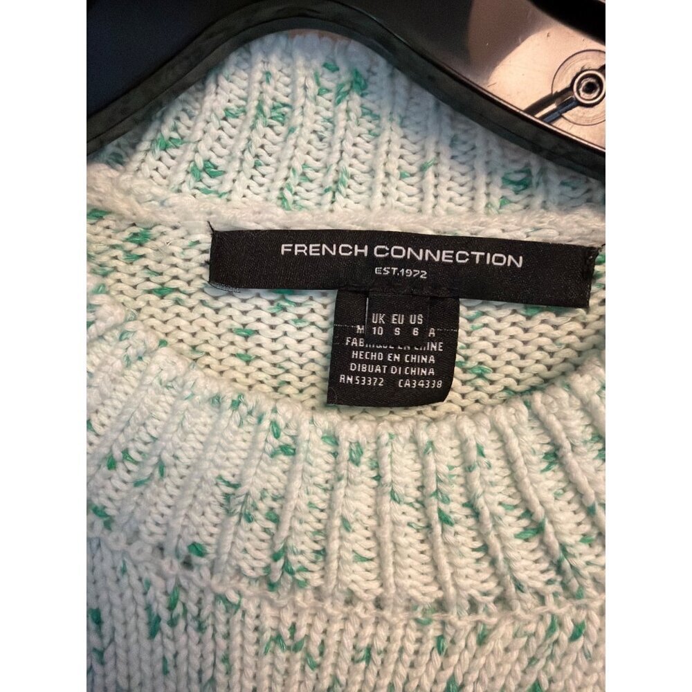 French Connection Nevanna Hem Detail Sweater Green Jelly Bean Size 6 - Picture 2 of 3